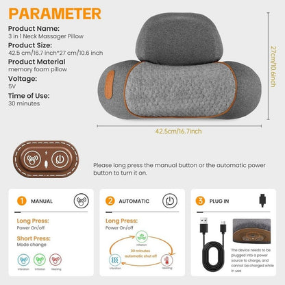 Cervical Pillow for Neck Support & Massage